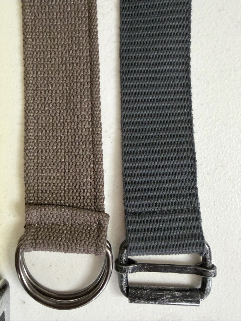 Men's Webbing D-Ring Belt in Black and Olive